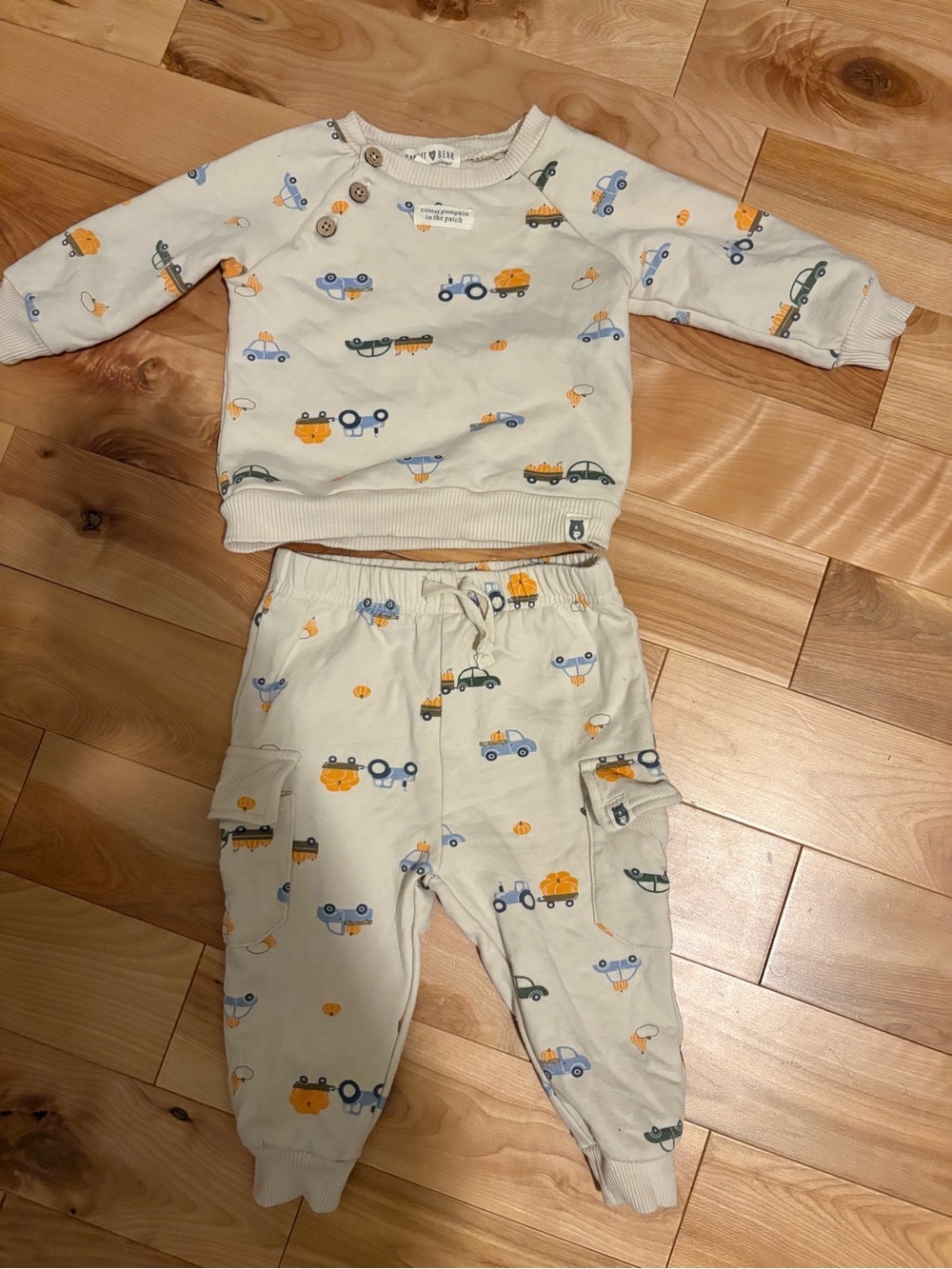 Rabbit & Bear “Cutest Pumpkin in the Patch” organic cotton set, size 6-9 M